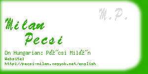 milan pecsi business card